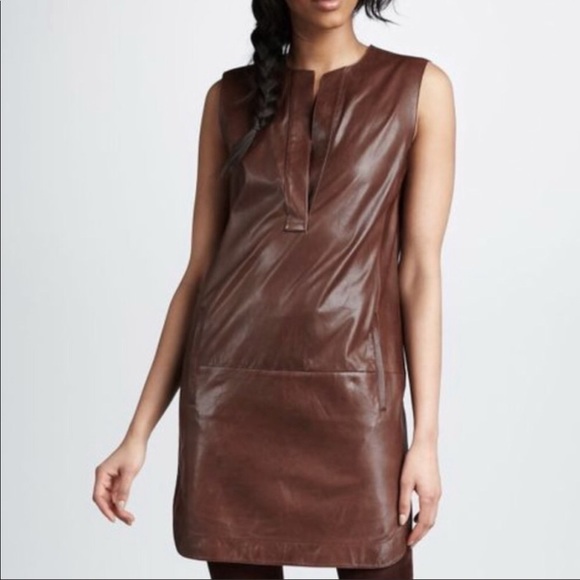 chinese dress ladies Vince Women's Leather Trim Shirt Dress, Black, XXS at Amazon Women's  Clothing store